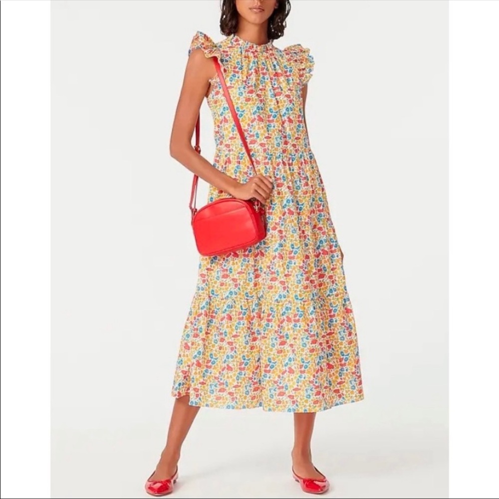 J. Crew Floral Midi Dress - Multicolor